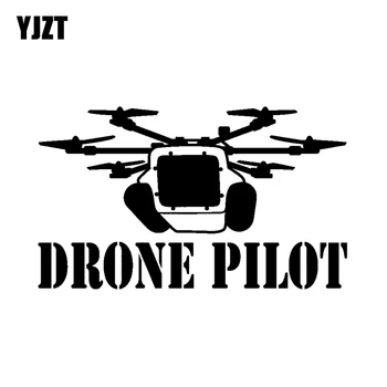 

YJZT 15.2CM*9CM " DRONE PILOT " UAV Drone Personality Car Sticker Vinyl Decal Black/Silver C3-0191