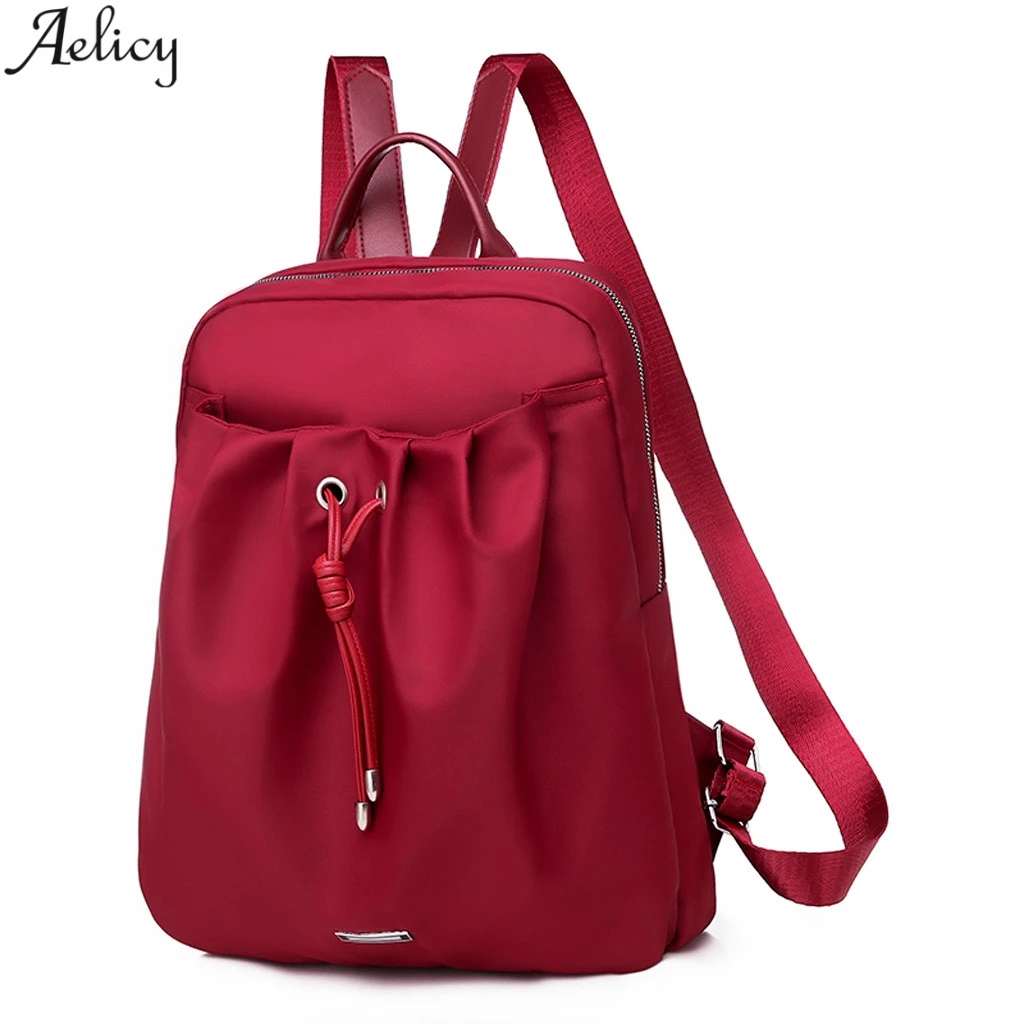 

Aelicy Women's Students Leisure Waterproof Backpack Designed Girls School Bag Fashion Solid Travel Shoulder Bag Mochila New