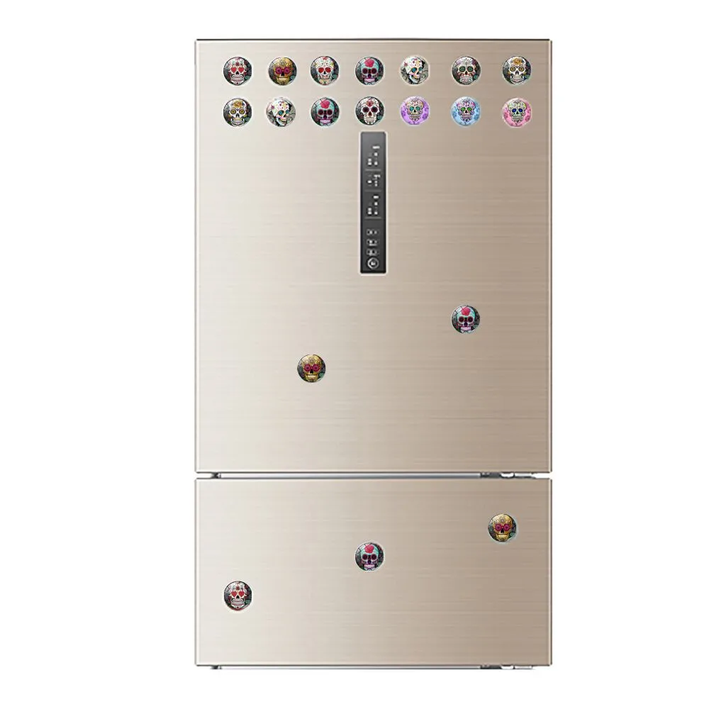 Декоративные магниты на холодильник, наклейки на доску для сообщений, скелет, стекло, клей, знак, узор, купол, стеклянный для холодильника, магнит# OR