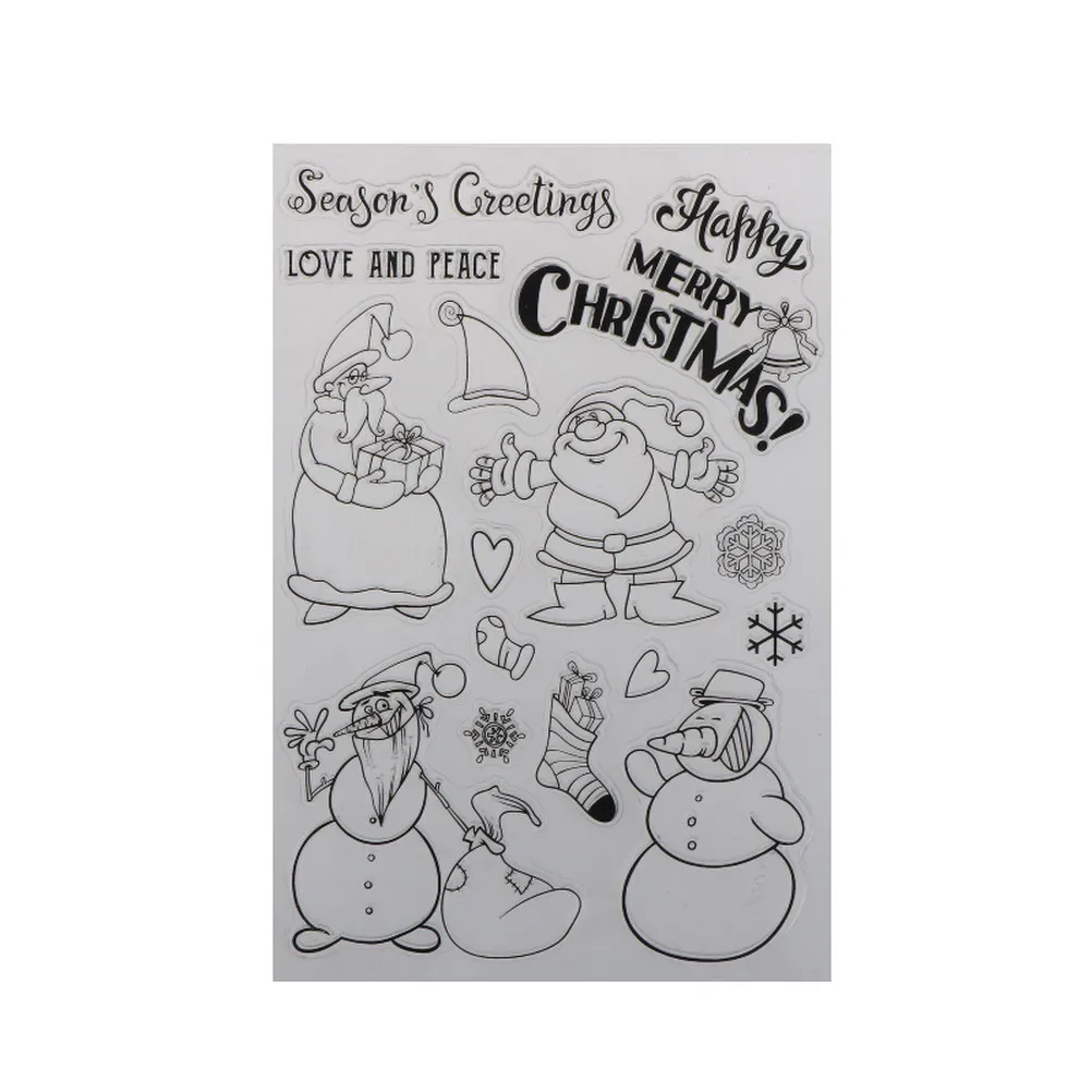 1Pc DIY Clear Christmas Transparent Clear Silicone Stamp for Scrapbooking Decorative Stamp Sheets