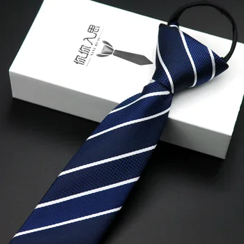 

Hlinayi Tie zipper man easy to pull Korean version lazy tie narrow polyester filament 5.5CM