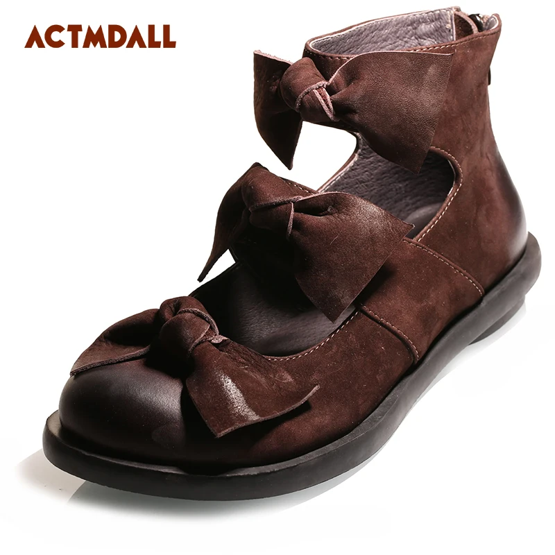 

Nubuck Leather Women Shoes Flat Heel Ankle Boots Hollow Out 2019 Spring Casual Female Boots Round Head Black Coffee Color