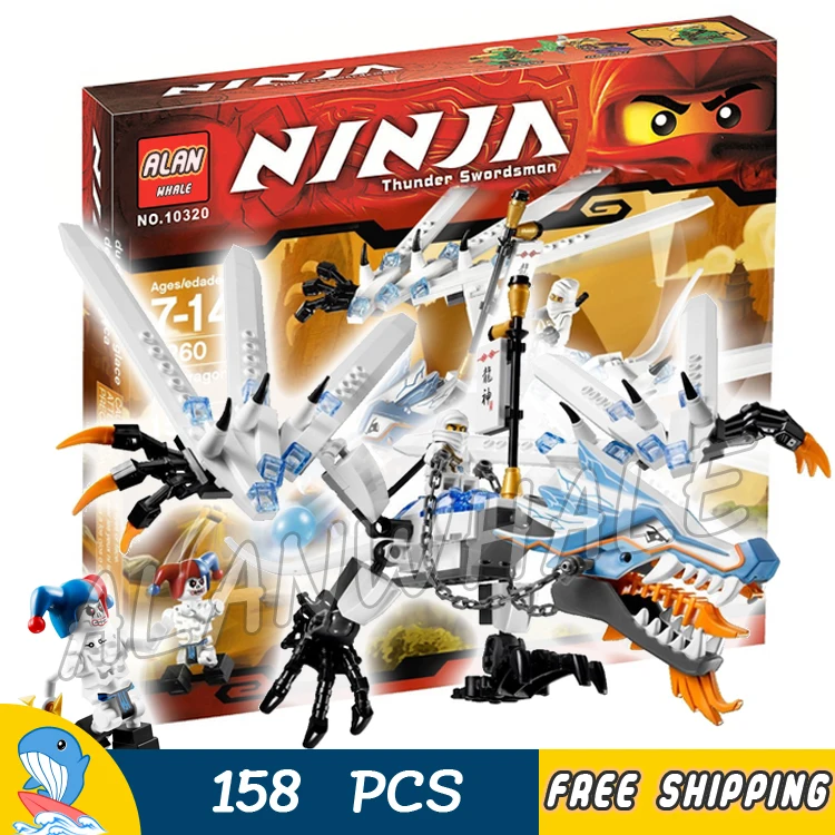 

158pcs Ninja Ice Dragon Attack Armour Zane Krazi skeleton 9729 Model Building Blocks Children Toys Bricks Compatible With lego