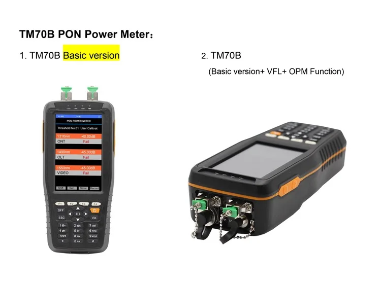 PON оптический Мощность метр с 1 МВт VFL и оптический Мощность метр для EPON GPON xpon OLT-ОНУ 1310 /1490/1550nm tm70b-ov1