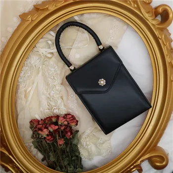 

Women's Handbags Retro PU Leather Handbag Chain Diamond Pearl Bag Female 2018 New Small Square Bag Bolsa Feminina