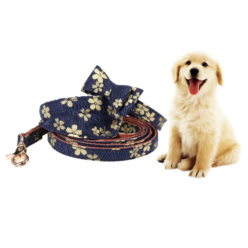 

Pet Collars Leash Dog PU Bandana-Style Bow Knot Collar Necklace Outdoor Indoor Supplies