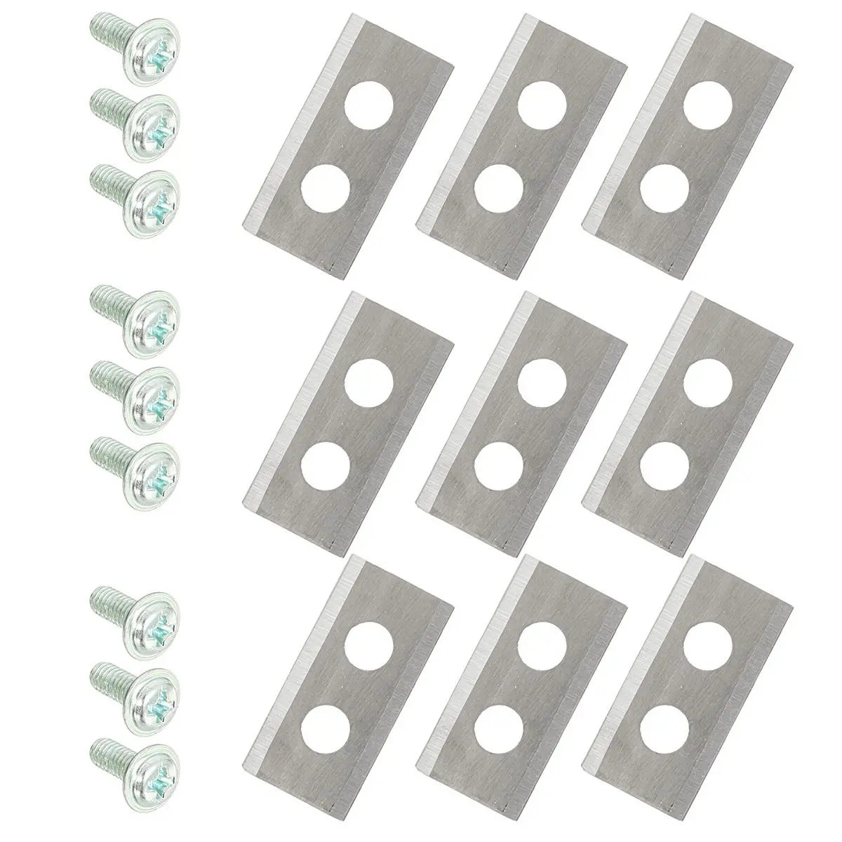 

9Pcs Stainless Steel Mower Blade Replacement with Screw for WORX LANDROID 36x18x1mm