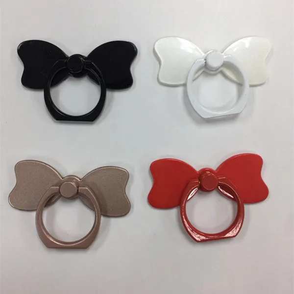 For iPhone Samsung Smart Phone Fashion 360 Degree Bow Pattern Circle Holder Finger Ring Mobile Phone Smartphone Stand Holder