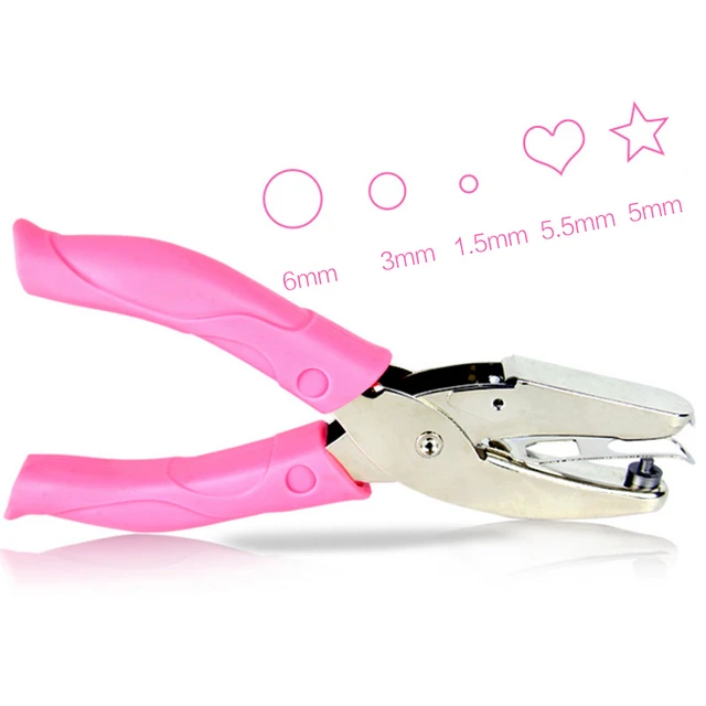 Hand Hole Puncher Pink Handle (Heart) Hole Punch Craft A4 Paper Documents  Loose Leaf Hole Punch 