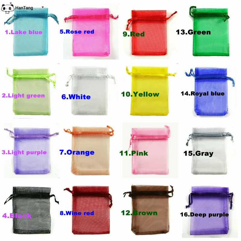 

50pcs 7x9 9x12 10x15 13x18CM Organza Bags Jewelry Packaging Bags Wedding Party Decoration Drawable Bags Gift Pouches 19 colors