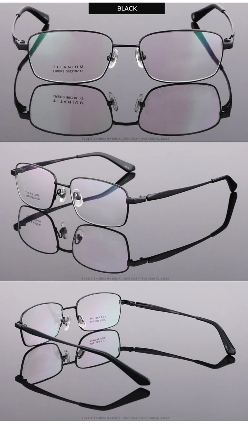 Чистая титановая оправа для очков, мужские очки ботаника по рецепту, компьютерные оптические прозрачные линзы, оправа для мужских очков RS433