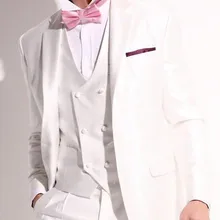 NewWedding костюмы для Для мужчин красивый белый мужской костюм Для мужчин Пиджаки Slim Fit Свадебный костюм жениха вечерние костюмы(куртка+ брюки+ жилет+ галстук