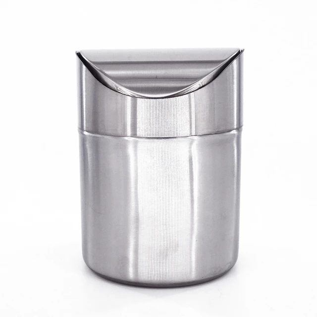 Hot Top Quality Stainless Steel Trash Bin 1 5l Mini Car Dustbin Hot Top Quality Stainless Steel Trash Bin 1 5l Mini Car Dustbin Swing Lid Kitchen