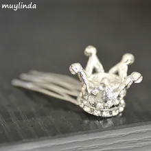 Прозрачные стразы, маленькая корона, расчески для волос для девочек, модные вечерние диадемы для девочек, аксессуары для волос