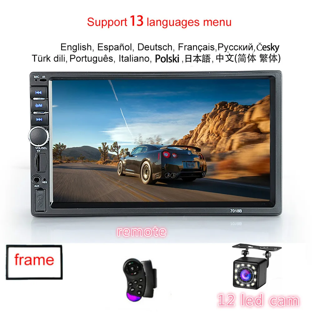 

Car Radio HD 7" Touch Screen Stereo Bluetooth 12V 2 Din FM ISO Power AUX Input Auto MP5 Player SD USB In Dash hands free