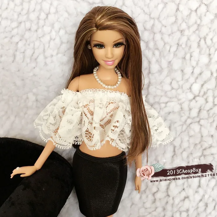 Free Shipping 2017 new Handmade fashion 2pcs 1set doll clothes for barbie blythe doll accessories for