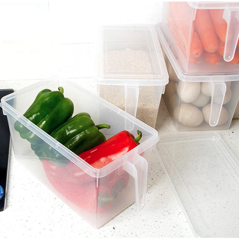 

Transparent PP Storage Box Kitchen Refrigerator Storage Boxes Grains Beans Storage Contain Sealed Home Organizer Storage Boxes