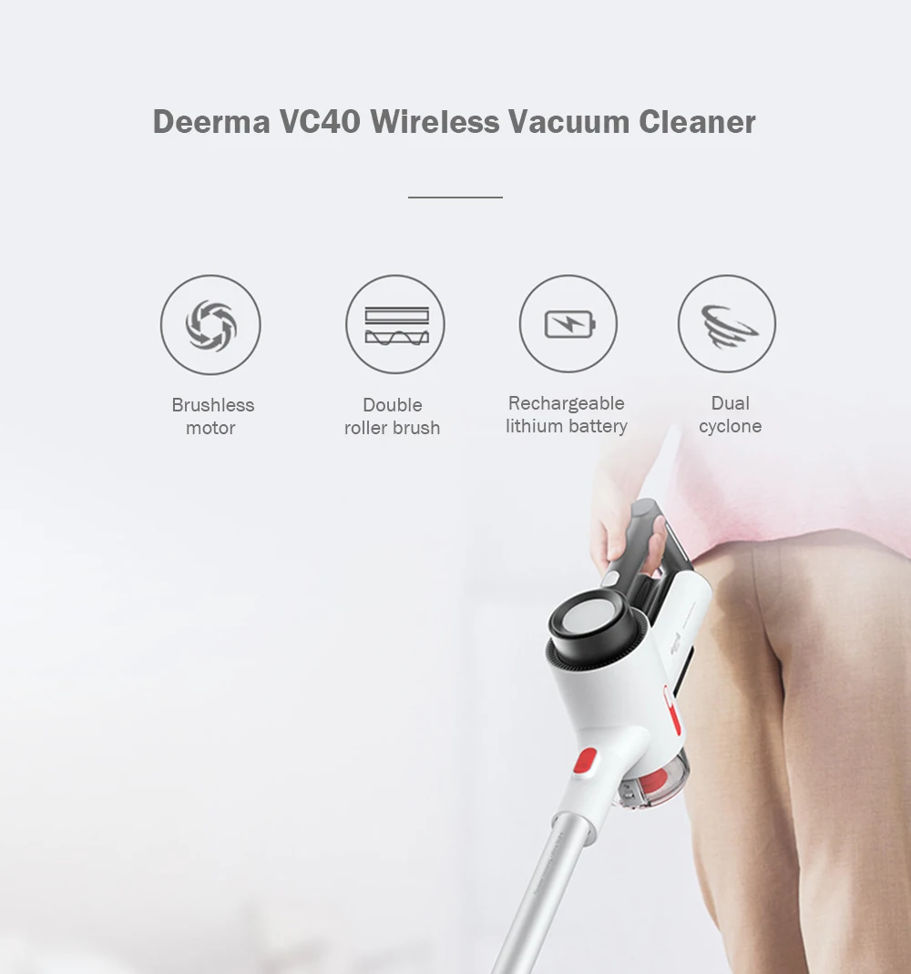 Xiaomi Deerma VC40 ручной беспроводной пылесос 15000 Pa сильный всасывающий домашний пылесборник аспиратор