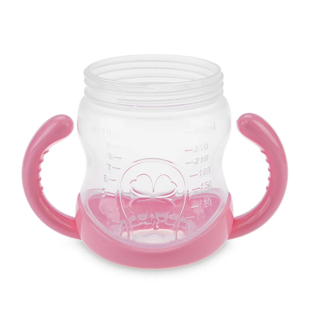 Best-Selling 1Pc New Double Handle Baby Trainer Cup Straw Type Cup Baby Kids Children Feeding Drinking Water Bottle Cup 280ml 03