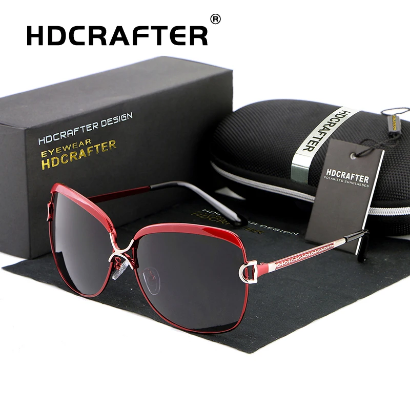 HDCRAFTER Роскошные Очки Женщины Марка Дизайнер Ретро Большие Солнцезащитные очки