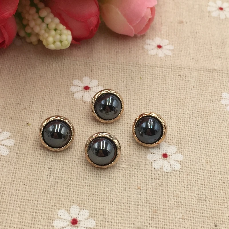 

The new 2016 noble blue pearl-shaped plastic buttons 100pcs acrylic buttons 10mm Home Sewing Supplies FC805