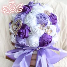 8 разноцветные невесты, свадебные цветы, искусственные свадебные букеты с украшением в виде кристаллов с блестками Новинка букет невесты de Mariage