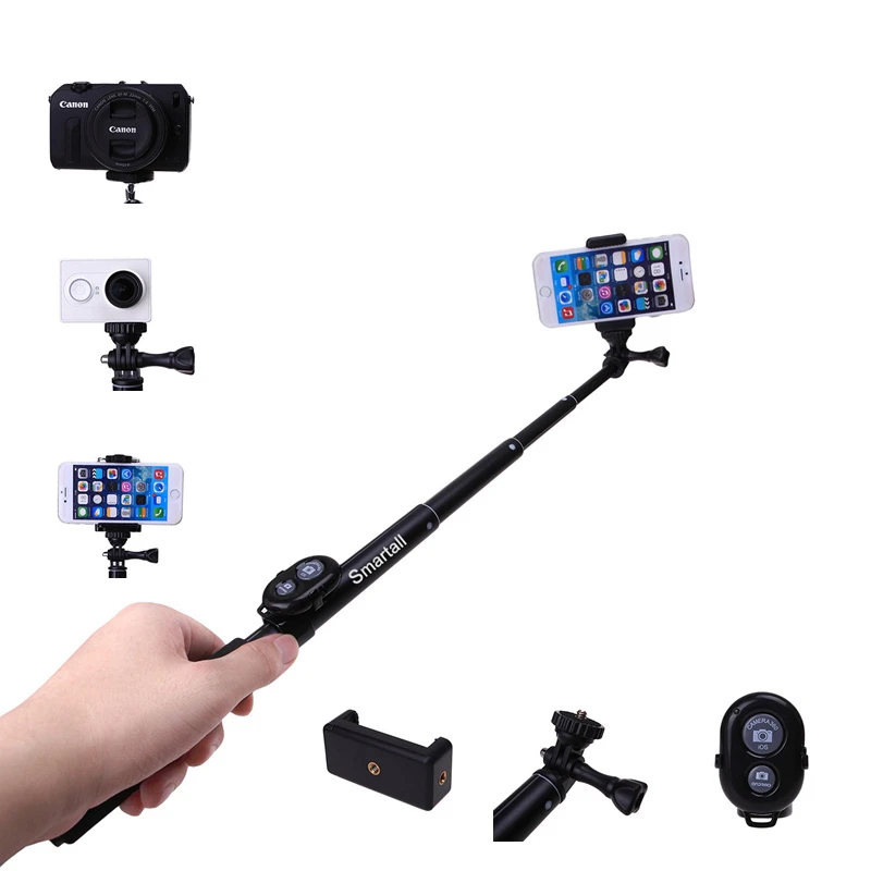 Selfie Stick Extendable 39" Monopod+Wireless Bluetooth Remote Camera  Shutter self Sticks For Sony For Samsung S10 A S9 PLUS NOTE|Selfie Sticks|  - AliExpress