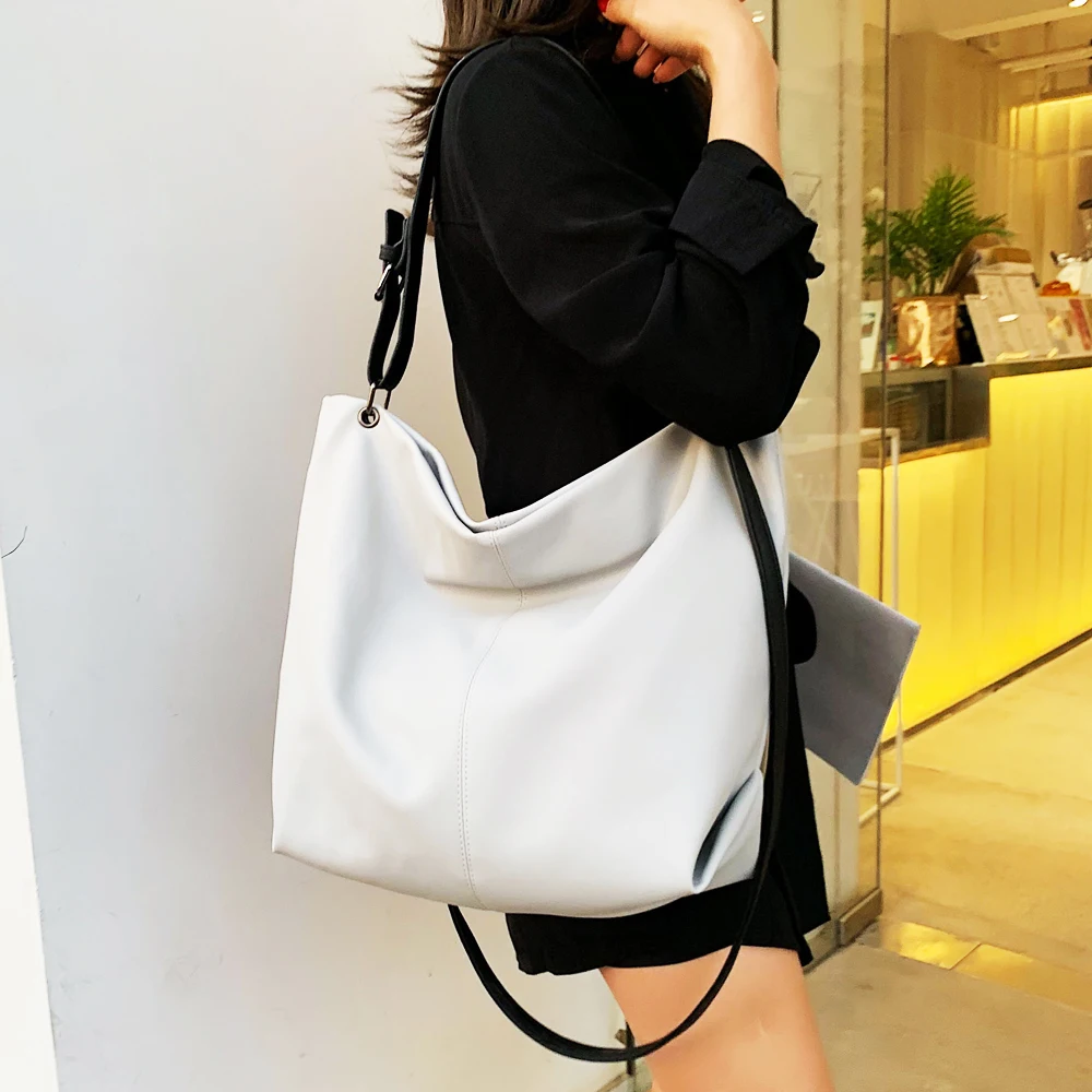 

Hobos Top-Handle women's shoulder bags for women 2019 Leather Office Ladies Totes luxury handbag women bag designer Fashion soft