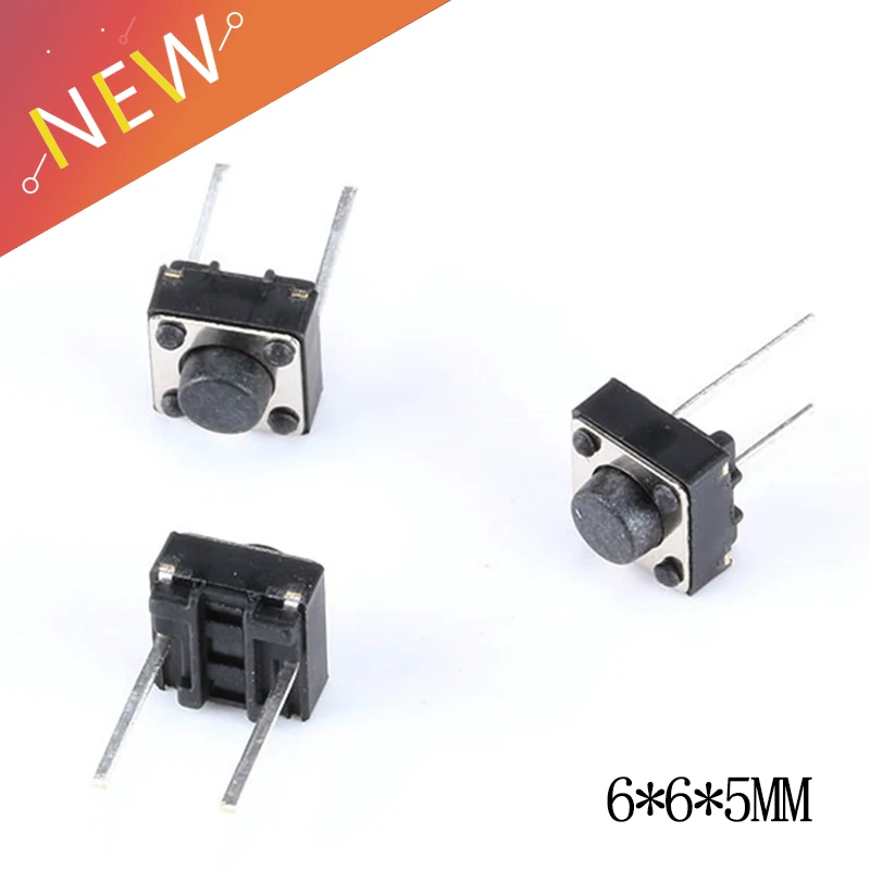 

100PCS Tactile Push Button Switch 6x6x5mm 6*6*5 mm 2p Micro Switch Key Switch Tactile Push Button Switches 6x6x5 mm