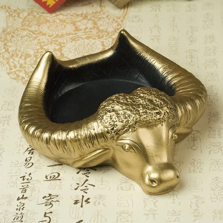 Китайский стиль голова быка форма камня пепельница креативные пепельницы аксессуары для сигарет инструменты для украшения дома