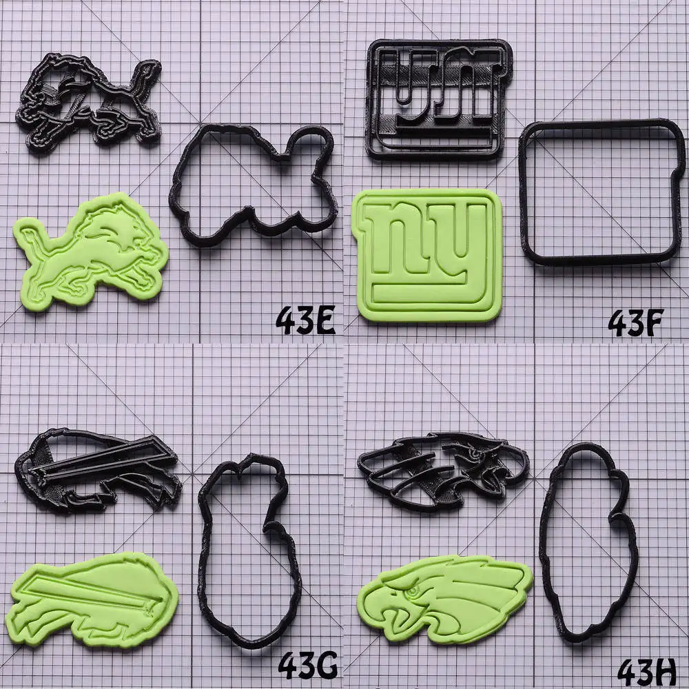 Professional American Football Team Logo Biscuit Cookie Cutter Custom Made 3D Printed Cake Cutter Cookie Stamp Bakery Tools