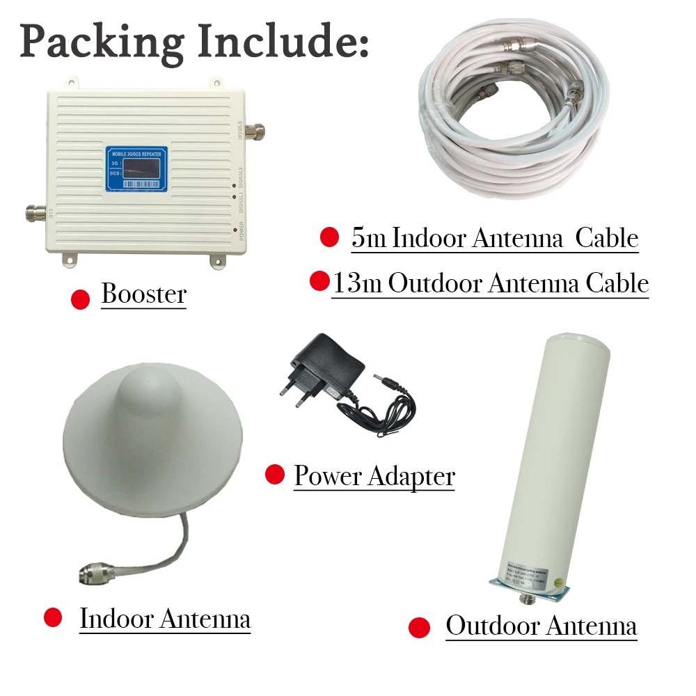 Full Smart 2G 3G 4G Signal Booster GSM WCDMA LTE 1800 2100 Mobile Signal Booster LTE Repeater 3G 4G Cell Phone Booster Amplifier