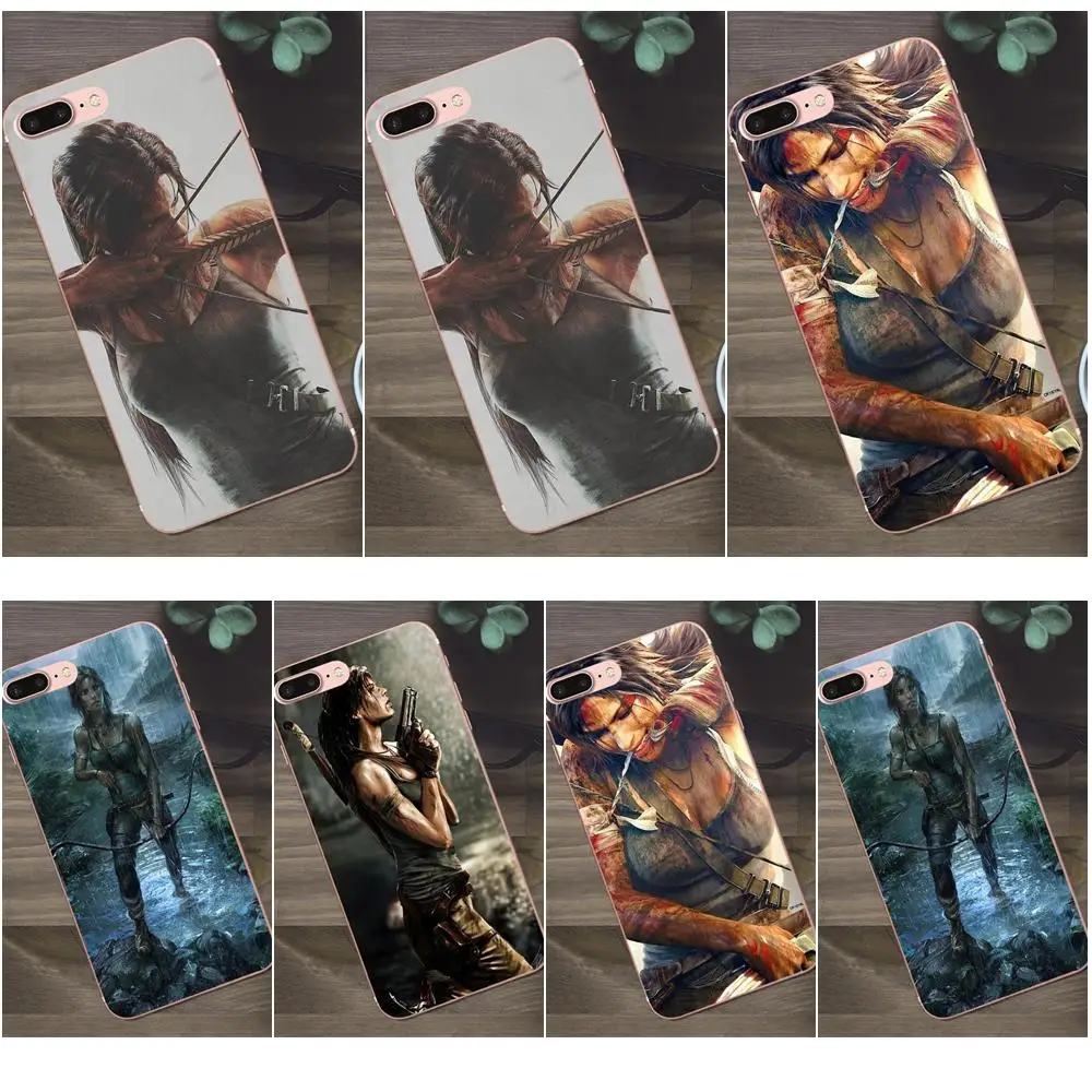 Bixedx Lara Croft Tomb Raider игра для Apple iPhone 4 4S 5 5C SE 6 6S 7 8 Plus X Galaxy A3 A5 J1 J2 J3 J5 J7 2017 TPU печать |