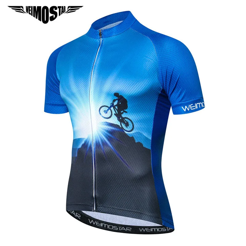 Weimostar Blue Pro Team Cycling Jersey Shirt Men 2018 Summer Uniform Mtb Bike Jersey Mountain