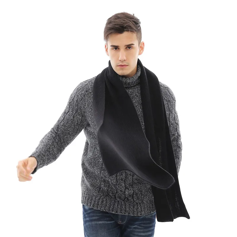 LaMaxPa New Fashion Solid Thicken Man Scarf, Hat & Glove Sets 3Pcs Striped Knitted Winter Warm Beanis Wrap