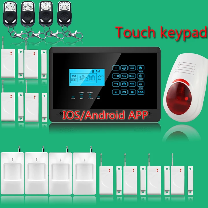 

wireless and  wired,LCD screen,quad band,Support French, Spanish, English, Italian, Czech home gsm sms security alarm system