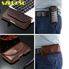 Genuine Leather Phone Pouch Belt Clip Bag for Blac
