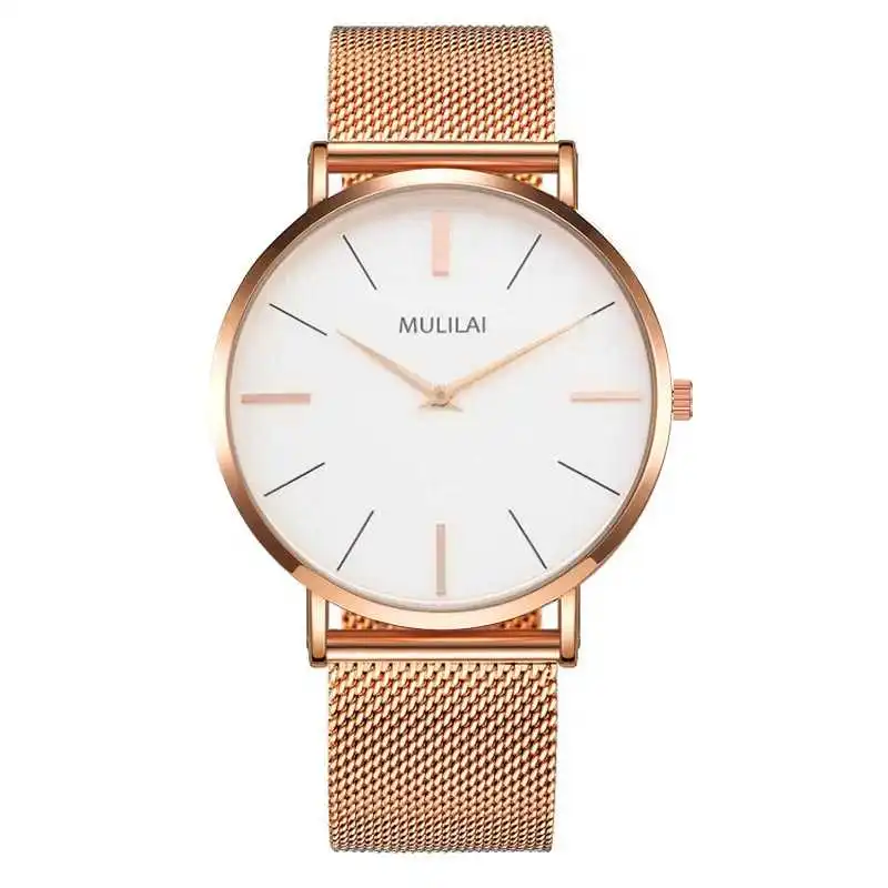 

MULILAI Brand man watch Hot Famous Casual Quartz Watch Men Metal Mesh Stainless Steel Watches dw style Business Leather watches