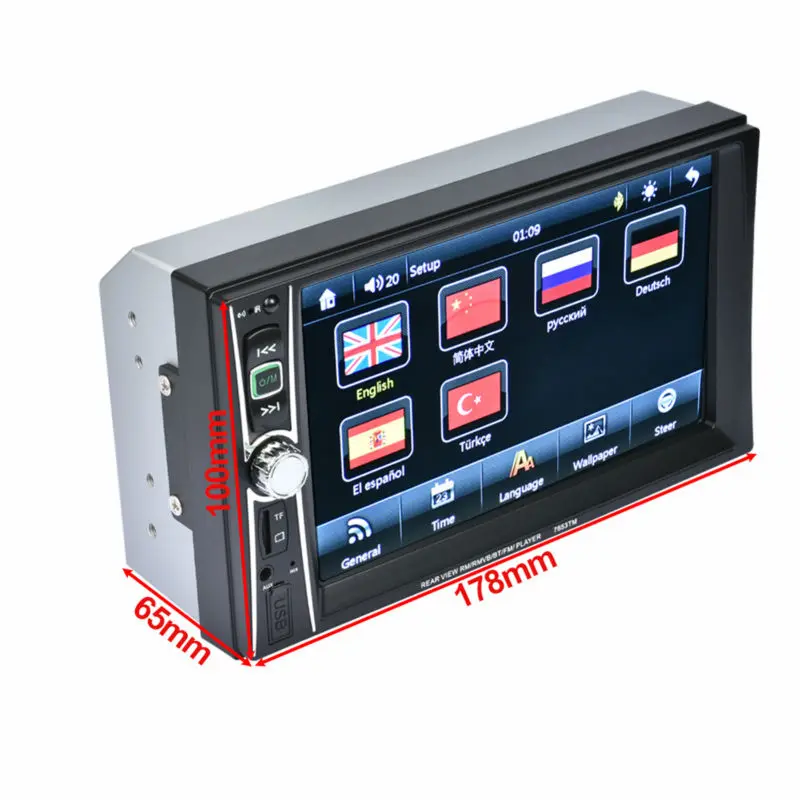 6," 2DIN автомобиля MP5 плеер Bluetooth MP3/MP4/аудио/видео/USB зеркало заднего вида+ Камера