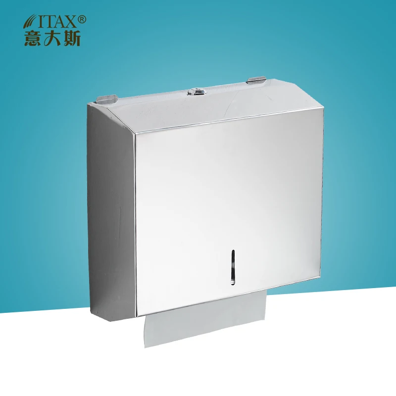 

X-3326 304Stainless Steel Holder Box Manual Hand Paper Towel Dispenser Tissue Wipe Rack Cup Machine Storage Folding Square Key