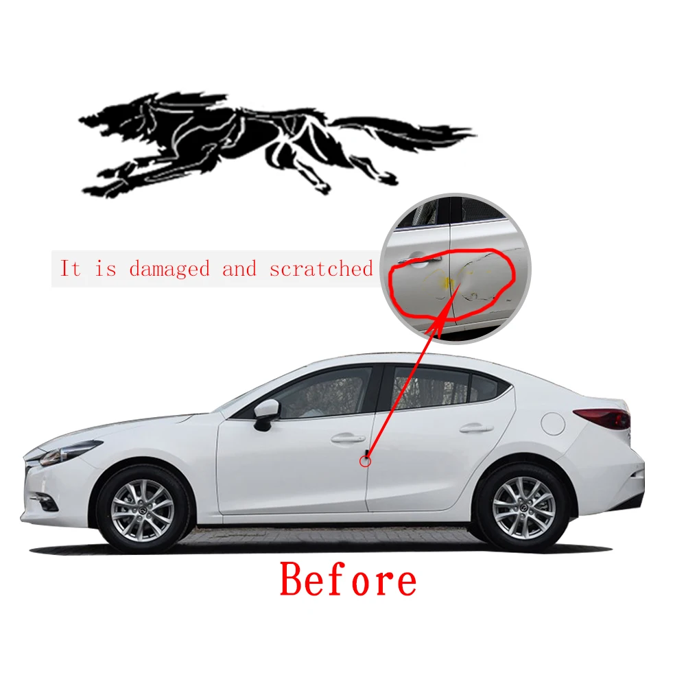 Креативный стикер для кузова автомобиля Mazda3 Howling Wolf водостойкие ПВХ большие