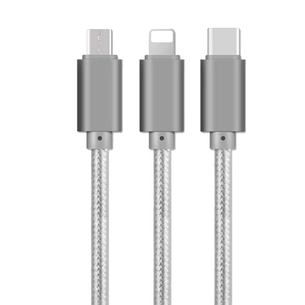 كابل بيانات 3 في 1 كابل يو اس بي للهاتف المحمول المصغّر usb نوع C كابل الشاحن ل فون كابل شحن مايكرو شاحن يو اس بي الحبل