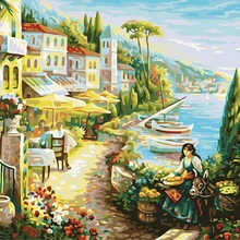 MOLEK DIY картина маслом по номерам комплект Италия древний город пейзаж акриловая живопись на холсте Современный домашний декор настенная художественная картина