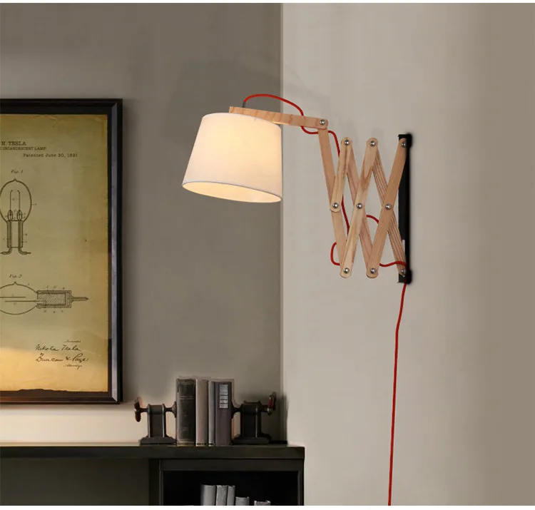 Современный простой складной настенный светильник для гостиной кабинет спальня прикроватный светильник деревянный настенный Llight чтение