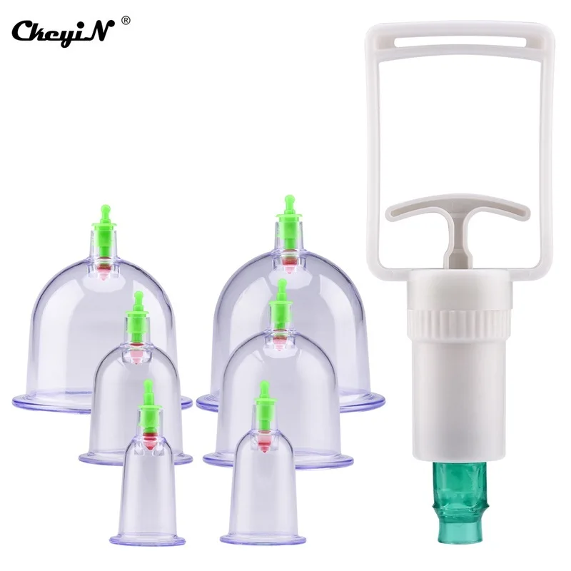 

6PCS Cupping Therapy Cups Effective Healthy Chinese Medical Vacuum Cupping Cup Suction Therapy Device Body Massager Set 37