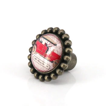 

2PCS Vintage car Drawer Knobs Pulls DIY Kitchen Cabinet Handle / Antique Bronze Dresser Drawer Crystal Knobs furniture hardware