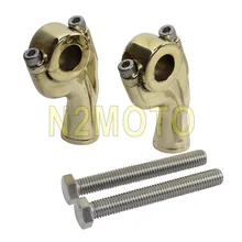 Твердые гладкие латунные мотоциклы 2-1/2 Руль Riser 22 мм 7/" 25 мм бар крепление зажим 1" откатный для Harley Chopper Кафе Racer