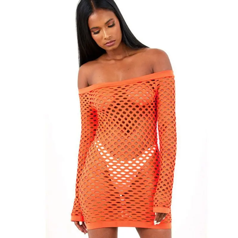 

Spring Summer Women's Mesh Hollow Out Sexy Party Dress