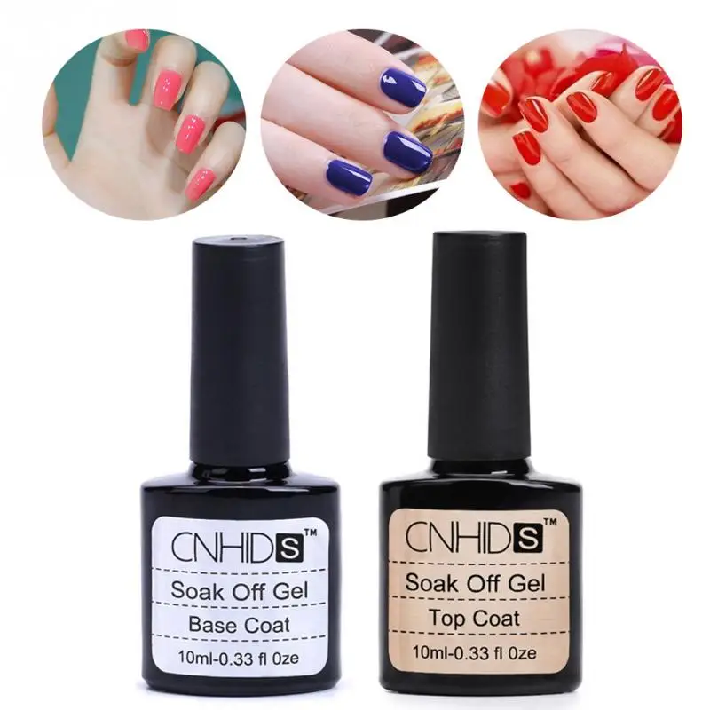 

2pcs Top Coat + Base Coat UV Gel Nail Polish Primer Nail Art CNHIDS Gel Polish