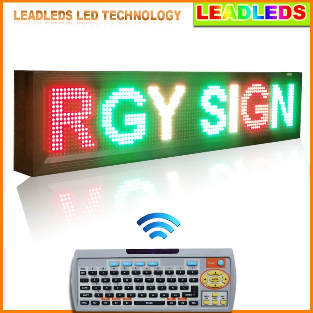 104x24x9cm LED Display RGY 3 Color Ultra Brightness Remote Led Display Sign Board For Outdoor Window Display Commercial Lighting